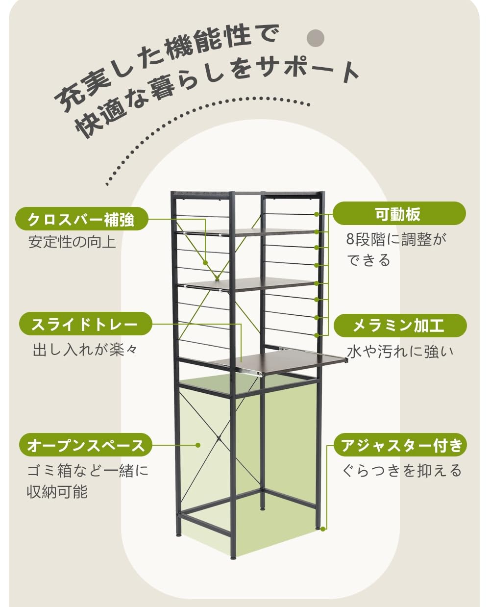 キッチンラック レンジ台 幅60cm 高さ170 ゴミ箱レンジ台 ゴミ箱上ラック Amazon｜キッチンラック レンジ台 幅60cm 高さ170 ゴミ箱レンジ